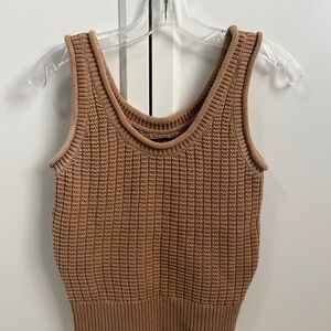 Quince Brown Ribbed Tank Top